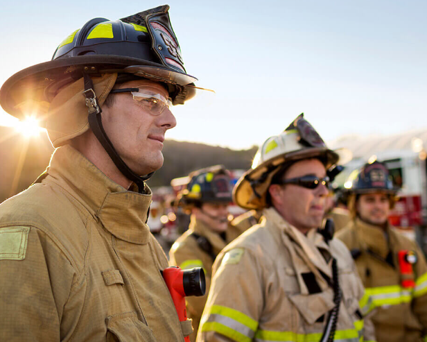 American flag with military home