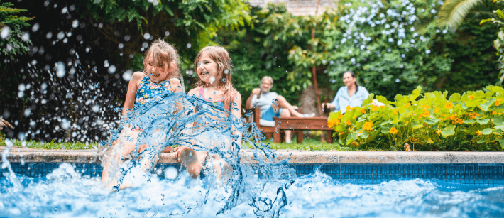 Children playing in pool